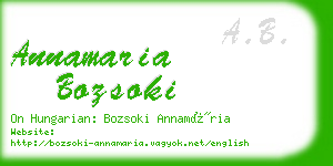 annamaria bozsoki business card